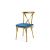 Cross Back Chair Gold Cushion Turquoise