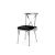 Cross Back Chair Silver Cushion Black