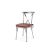 Cross Back Chair Silver Cushion Coral