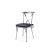 Cross Back Chair Silver Cushion Dark Grey