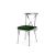 Cross Back Chair Silver Cushion Emerald Green
