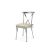 Cross Back Chair Silver Cushion Ivory