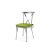 Cross Back Chair Silver Cushion Lime Green