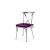 Cross Back Chair Silver Cushion Magenta