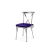 Cross Back Chair Silver Cushion Purple