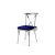 Cross Back Chair Silver Cushion Royal Blue