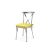 Cross Back Chair Silver Cushion Yellow