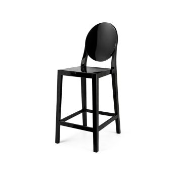 Ghost Barstool With Back Black (Round)