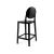 Ghost Barstool With Back Black (Round)