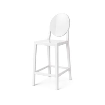 Ghost Barstool With Back White (Round)