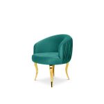 reflection armchair with curved backrest, pleated side detailing, and sleek silver mirrored legs, designed for luxury lounge and event seating.