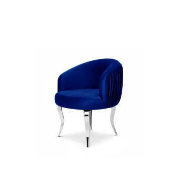 Reflection Armchair Glitz Lounge Silver - Royal Blue