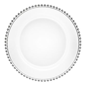 Glass Beaded Charger Plate (Black)