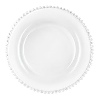 Glass Beaded Charger Plate (Clear)