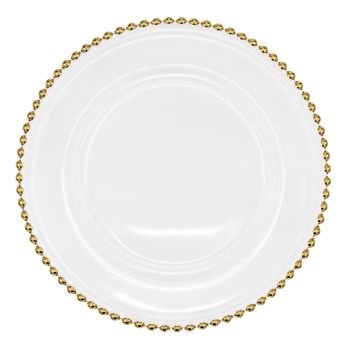 Glass Beaded Charger Plate (Gold)