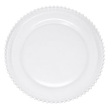 Glass Beaded Charger Plate (Pearl)
