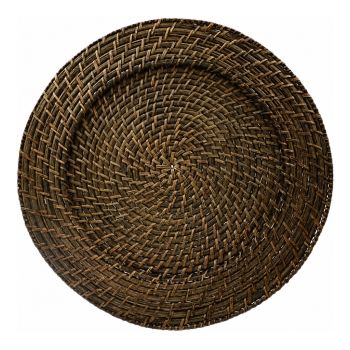 Rattan Charger Plate (Dark Brown) (Round)