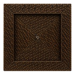 Rattan Charger Plate (Dark Brown) (Square)
