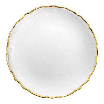 Ribbon Charger Plate (Clear) Gold Trim