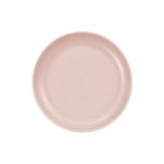 Adeline Pink salad plate with smooth matte pink finish and round minimalist design, styled on a white background for modern wedding table décor