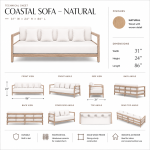 Modern outdoor sofa with natural wood frame, woven rope side panels, and white upholstered cushions