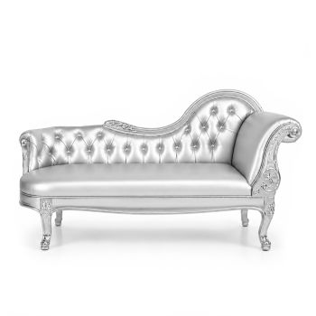 Empress Chaise Lounge Silver Left