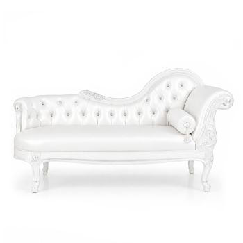 Empress Chaise Lounge White Left
