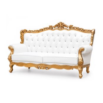 Empress Sofa White Gold