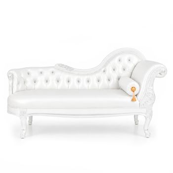 Empress Chaise Lounge White Left