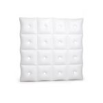 White inflatable wall panel with quilted square texture, versatile event backdrop or divider for photo areas, lounges, and modern event layouts