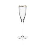 Amore champagne glass with gold rim