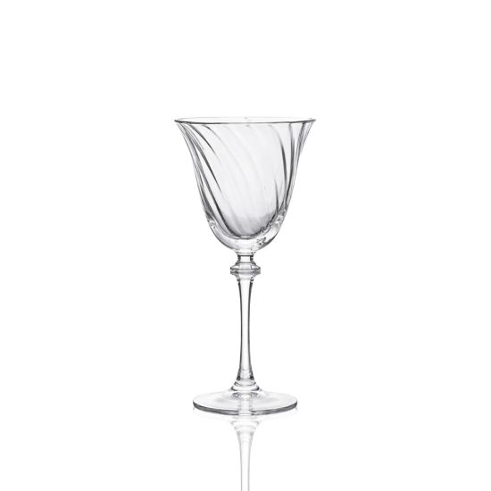 Mila white wine glass with twisted detail