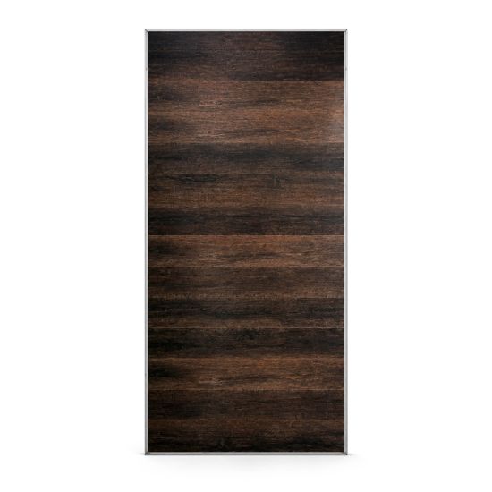Dark mahogany wood panel backdrop with rich vertical plank texture, rustic feature wall for weddings, stages, and event décor styling.