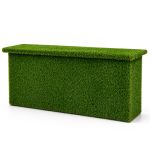Green artificial-grass panel front event bar rental unit with light top “Grass Collection” garden-style bar configuration.