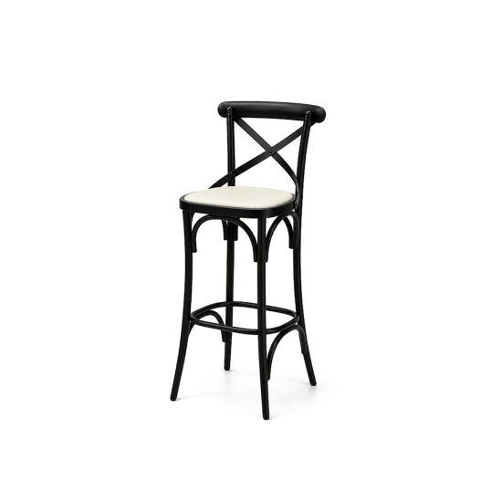 GH Coco barstool with White cushioned seat pad and sleek frame, ideal for event bar and lounge seating