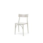 White Venus chair with slim modern frame and simple backrest, clean modern seating option for weddings and event dining setups