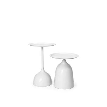 GH Onyx Metal Nestling Table - White