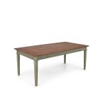 Wood-top Sandstone Willow rectangular dining table with simple legs, warm event dining table for weddings and banquet seating