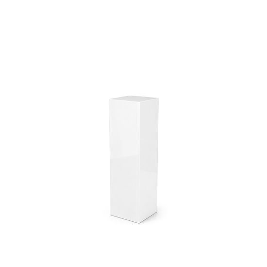 White rectangular display plinth pedestal, ideal for showcasing centerpieces, awards, or decor displays at weddings and events