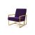 Reflection Rain Armchair Gold Eggplant
