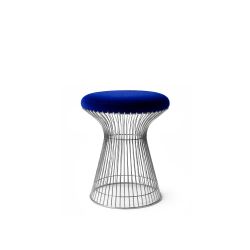 Wire Ottoman Silver - Royal Blue