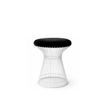 Wire Ottoman White - Black