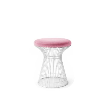 Wire Ottoman White - Pink