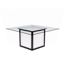 Skyline Dining Table 72”x72” Square Glass Top