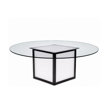 Skyline Dining Table 72” Round Glass Top