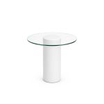 translucent LED lit cylindrical high-boy cocktail table from South Beach Glow Collection for modern event rental