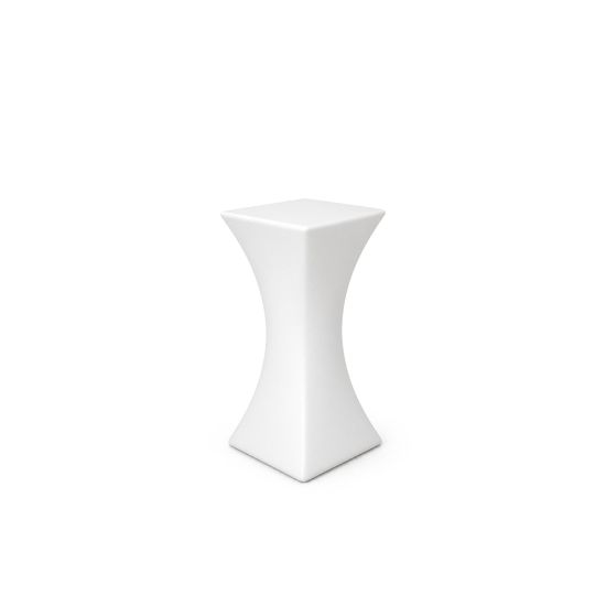 LED lit square highboy cocktail table with translucent white finish from South Beach Glow collection for modern event rental