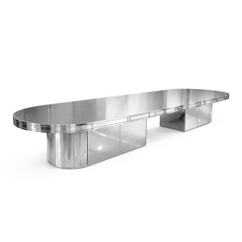 Silver Goddess Oval Table 16' 