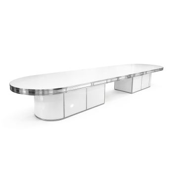 Reflection Dining Table Oval 16' (Silver)