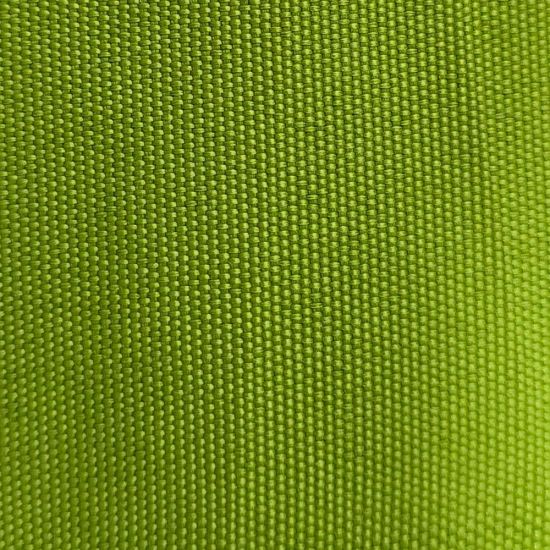 Modern round lounge ottoman with white wire base and lime green cushion